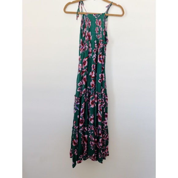 Free People Floral Garden Party Maxi dress green pink S - Picture 3 of 7
